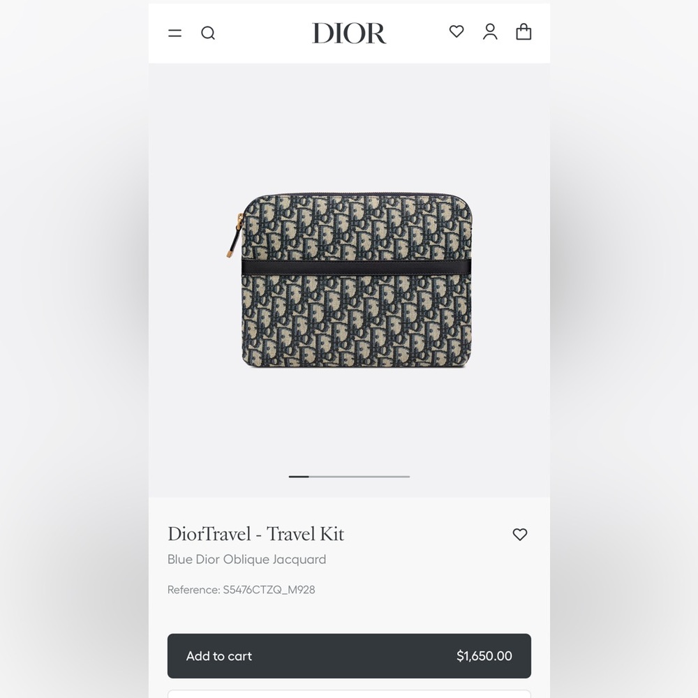 Dior Blue Oblique Jacquard Pouch